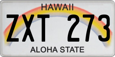 HI license plate ZXT273