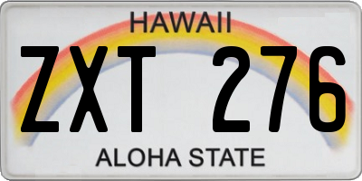 HI license plate ZXT276