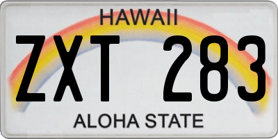 HI license plate ZXT283