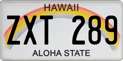 HI license plate ZXT289