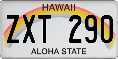 HI license plate ZXT290
