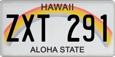 HI license plate ZXT291