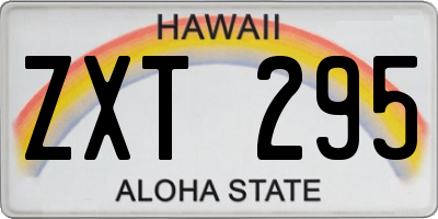 HI license plate ZXT295