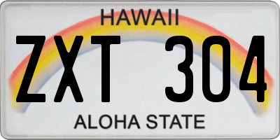 HI license plate ZXT304