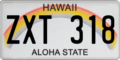 HI license plate ZXT318
