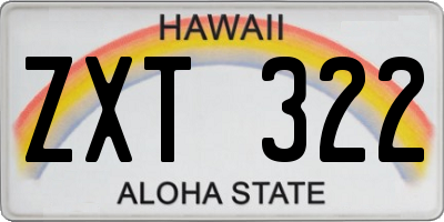 HI license plate ZXT322