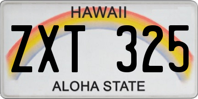 HI license plate ZXT325