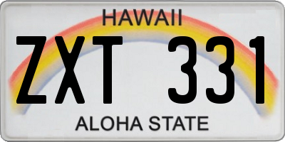 HI license plate ZXT331
