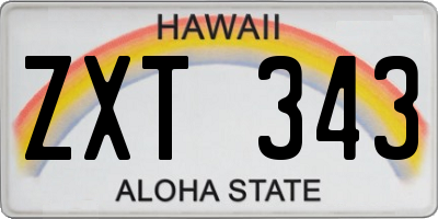 HI license plate ZXT343