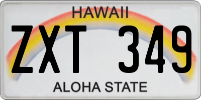 HI license plate ZXT349