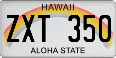 HI license plate ZXT350