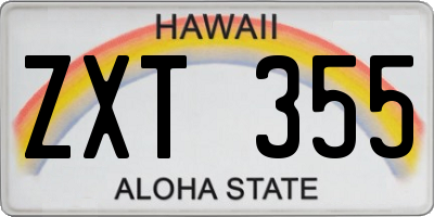 HI license plate ZXT355
