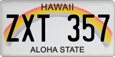 HI license plate ZXT357