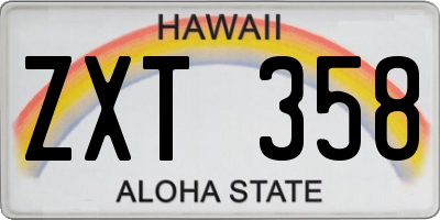 HI license plate ZXT358