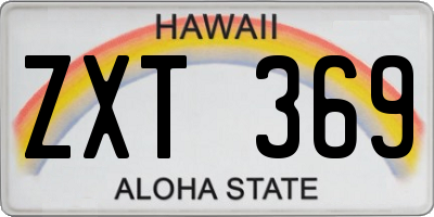 HI license plate ZXT369