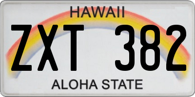 HI license plate ZXT382