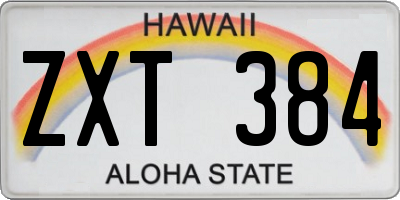 HI license plate ZXT384