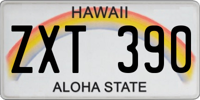 HI license plate ZXT390