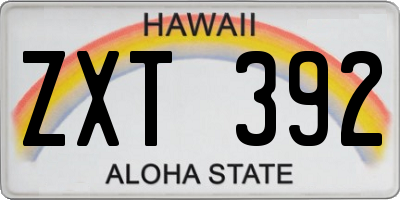 HI license plate ZXT392