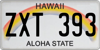 HI license plate ZXT393