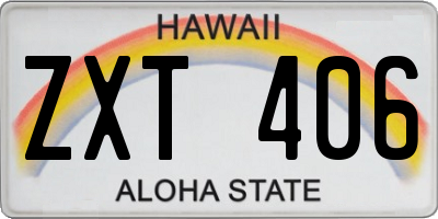 HI license plate ZXT406