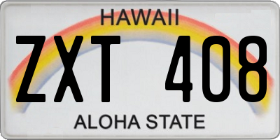 HI license plate ZXT408