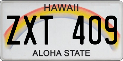 HI license plate ZXT409