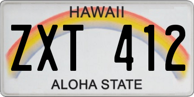 HI license plate ZXT412