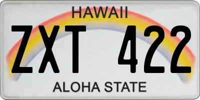 HI license plate ZXT422