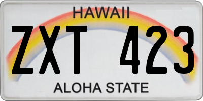 HI license plate ZXT423