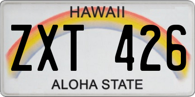 HI license plate ZXT426