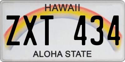 HI license plate ZXT434