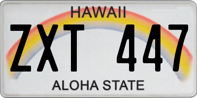 HI license plate ZXT447
