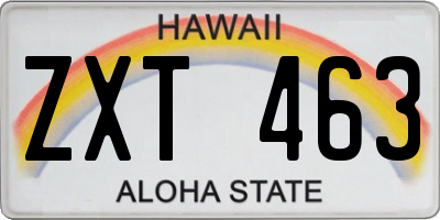 HI license plate ZXT463