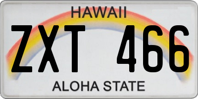 HI license plate ZXT466