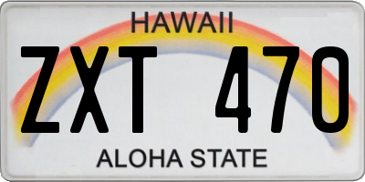 HI license plate ZXT470