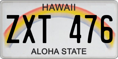 HI license plate ZXT476