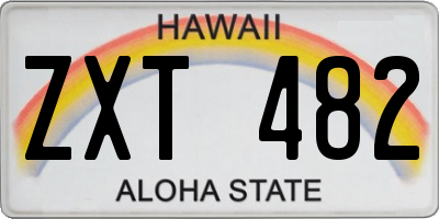 HI license plate ZXT482