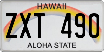 HI license plate ZXT490