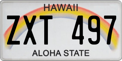HI license plate ZXT497