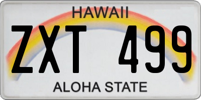 HI license plate ZXT499