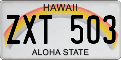 HI license plate ZXT503