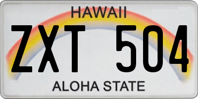HI license plate ZXT504