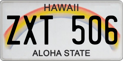 HI license plate ZXT506