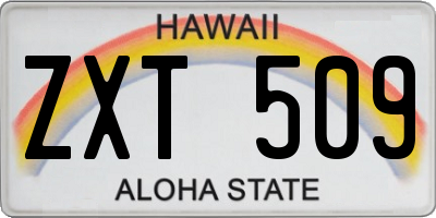 HI license plate ZXT509