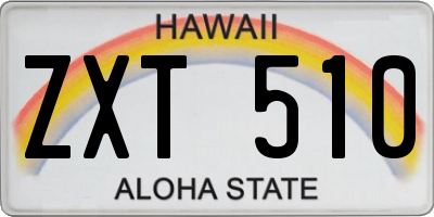 HI license plate ZXT510