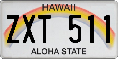 HI license plate ZXT511