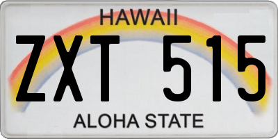 HI license plate ZXT515