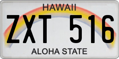 HI license plate ZXT516