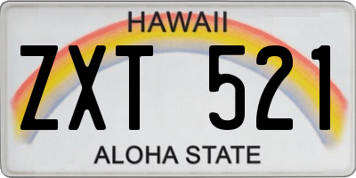 HI license plate ZXT521